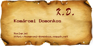 Komáromi Domonkos névjegykártya